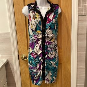P. Luca Milano Tropical Print Shirt Dress